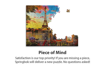 Springbok Puzzles - Paris Sunset - 1000 Piece Jigsaw Puzzle - Large 30 Inches by 24 Inches Puzzle - Made in USA - Unique Cut Interlocking Pieces