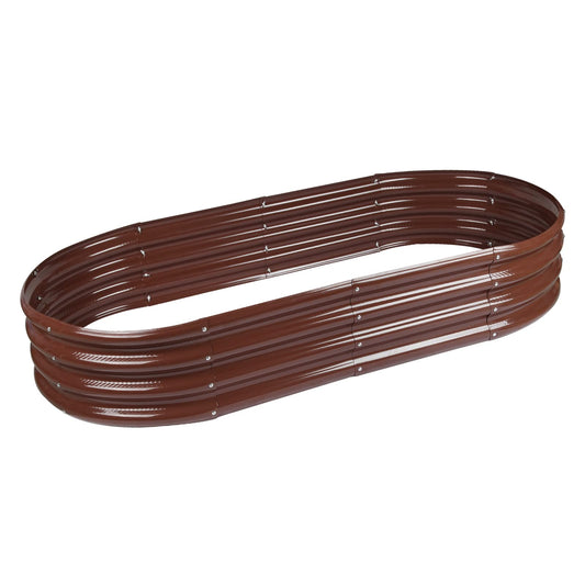 Raised Garden Bed Galvanized Planter Box Outdoor, Rot-Resistant Metal Garden Bed Planter for Vegetables Flower Herb (6.5ft, Brown)