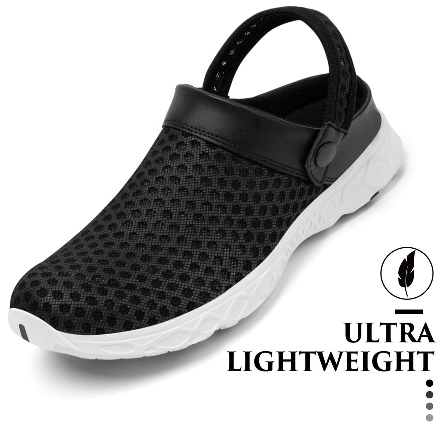 SAGUARO Men's Women's Quick Dry Garden Shoes Lightweight Breathable Gardening Clog Water Shoes Mesh Sandals for Sports Outdoor Beach Pool Exercise Black 10 Women/8 Men