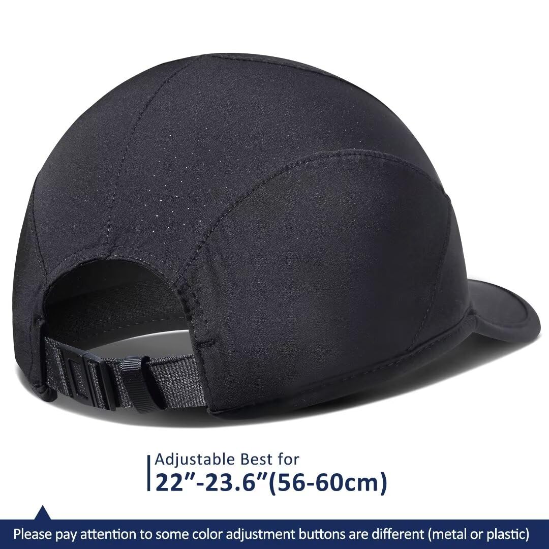 Sport Cap,Soft Brim Lightweight Running Hat Breathable Baseball Cap Quick Dry Sport Caps Cooling Portable Sun Hats for Men and Woman Performance Cloth Workouts and Outdoor Activities Black