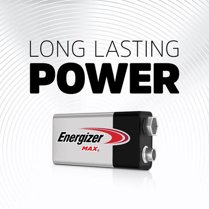 Energizer MAX 9V Batteries (8 Pack), 9 Volt Alkaline Batteries