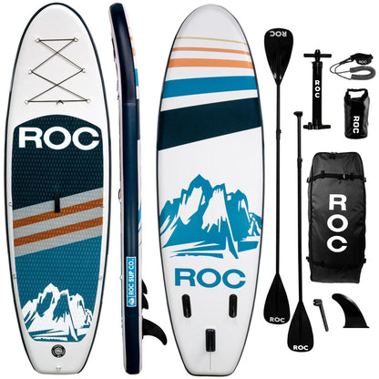 Roc Inflatable Stand Up Paddle Boards with Premium SUP Paddle Board Accessories, Wide Stable Design, Non-Slip Comfort Deck for Youth & Adults (Navy)