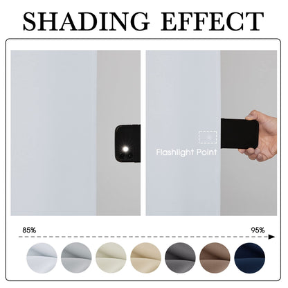 RYB HOME Patio Curtains Outdoor - Waterproof Blackout Rustic Drapes Shades Summer Heats Insulate Wind Resist for Outdoor Living/Dining/Camping/Laundry, W 52" x L 84", 2 Pcs, Grayish White