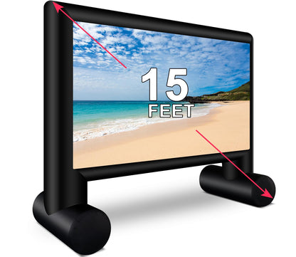 XHYCPY Inflatable Projector Screen 15ft Inflatable Movie Screen Outdoor with Air Blower and Storage Bag, Easy Set up, Front and Rear Projection for Outdoor Movie Night Backyard Pool Fun