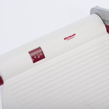 Westmark Germany Multipurpose Stainless Steel Cheese and Food Slicer with Board and Adjustable Thickness Dial (White) -