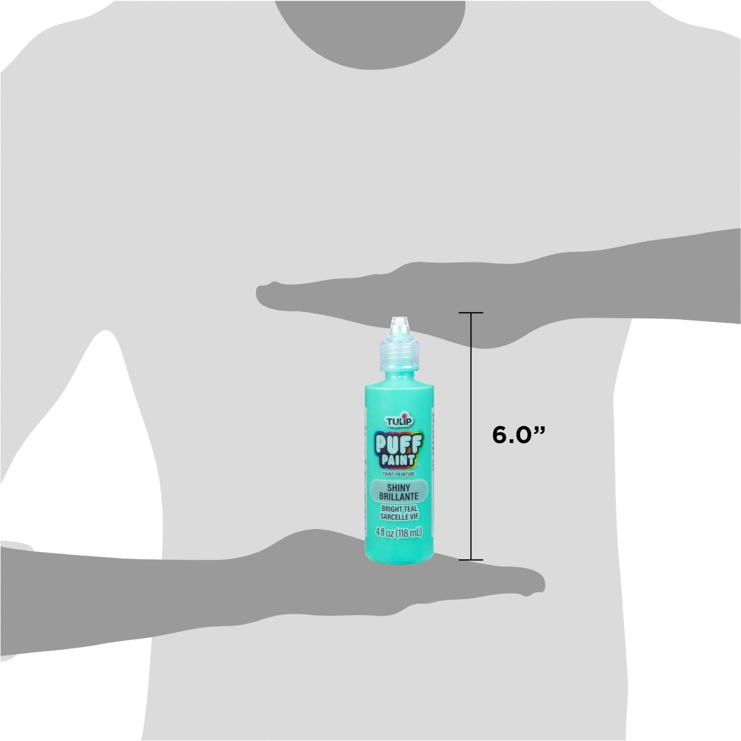 Tulip Puff Fabric Paint, Acrylic Craft Paint, 4 fl oz, Bright Teal, for Clothes, DIY Projects, Non-Toxic