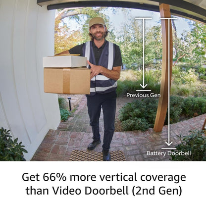 Ring Battery Doorbell | Home or business security with Head-to-Toe Video, Live View with Two-Way Talk, and Motion Detection & Alerts (newest model), Venetian Bronze