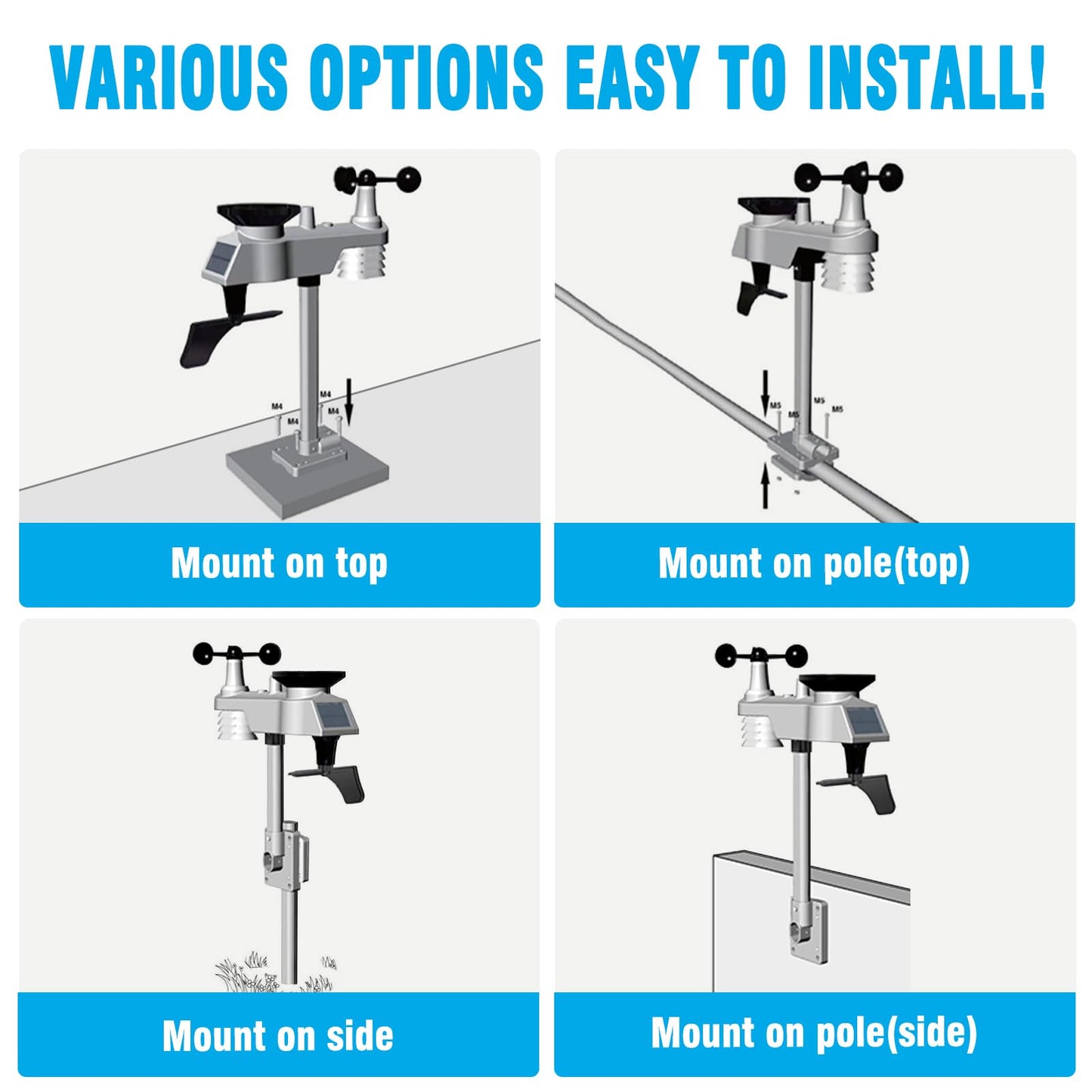 Sainlogic Wireless Weather Station with Outdoor Sensor, 8-in-1 Weather Station with Weather Forecast, Temperature, Air Pressure, Humidity, Wind Gauge, Rain Gauge, Moon Phrase, Alarm Clock (No WiFi)