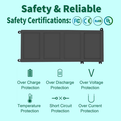 DMKAOLLK 56WH 33YDH Laptop Battery for Dell Inspiron 17 7000 7778 7779 7786 7773 15 7577 G3 3579 3779 G5 5587 G7 7588 Latitude 13 3380 14 3490 15 3590 3580 PVHT1 P30E 81PF3 081PF3 12 Months Warranty