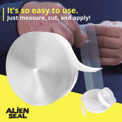 Alien Draft Seal Set of 49 Feet Anti-Draft Adhesive and Flexible Flap to Seal Gaps Around Doors and Windows As Seen On TV