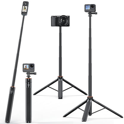 UURig TP21 54inch Telescopic Selfie Stick Long with Tripod, Waterproof Hand Grip with 1/4" Screw for Insta360 X5/X4 /X3/X2 /ACE PRO, DJI Osmo Action 5Pro/4/3,Pocket 3,GoPro Hero 13 12 11 10 9