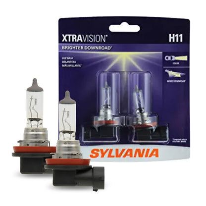 SYLVANIA - H11 XtraVision - High Performance Halogen Headlight Bulb, High Beam, Low Beam and Fog Replacement Bulb (Contains 2 Bulbs) (H11XV.BP2)