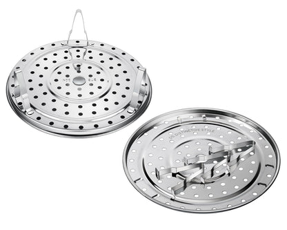 DS. DISTINCTIVE STYLE Steamer Rack 304 Stainless Steel Steaming Rack Steam Tray with Removable Legs for Instant Pressure Cooker Multi-functional Steamer Basket (Silver - 22cm)