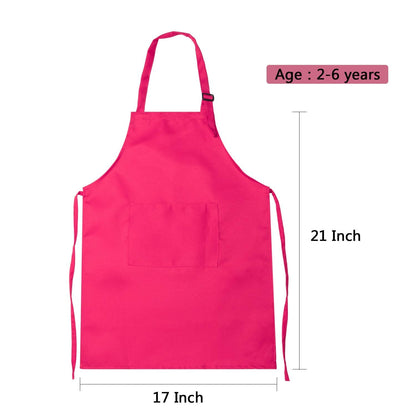 Syhood 6 Pieces Kids Apron with Pocket Adjustable Children Chef Apron for Baking Painting Cooking (Fresh Color, Large)