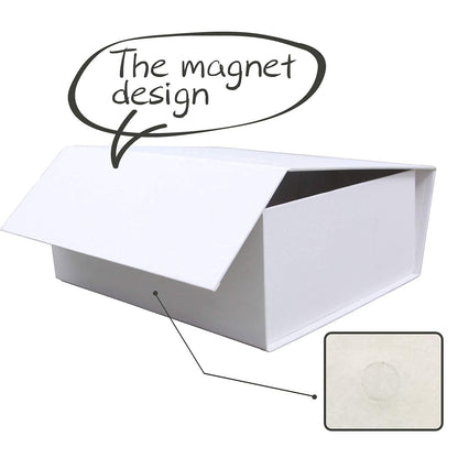 Rsgift White Gift Box with Lid, 7.8x7x3.1 Inches(Inside size:7.4x6.8x3 inches), Magnetic Closure Small box for Men - Wedding, Birthday, Graduation Packaging