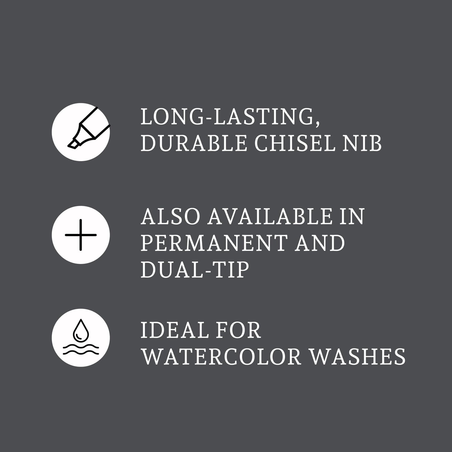 Speedball Elegant Writer Acid-Free Non-Toxic Water Based Calligraphy Marker, Chisel Tip, Assorted Size, Black, Set of 4