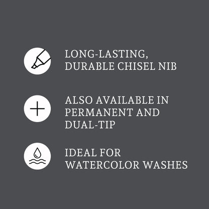 Speedball Elegant Writer Acid-Free Non-Toxic Water Based Calligraphy Marker, Chisel Tip, Assorted Size, Black, Set of 4