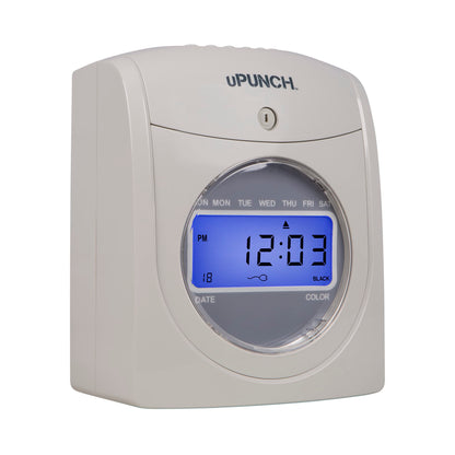 uPunch HN2500 Calculating Time Clock Bundle for Small Business: Auto Align Employee Time Tracking System with 100 Time Cards, Ribbon, and Keys