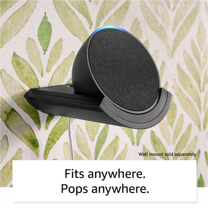 Amazon Echo Pop (newest model), Our smallest Alexa speaker, Fits in any room, Charcoal