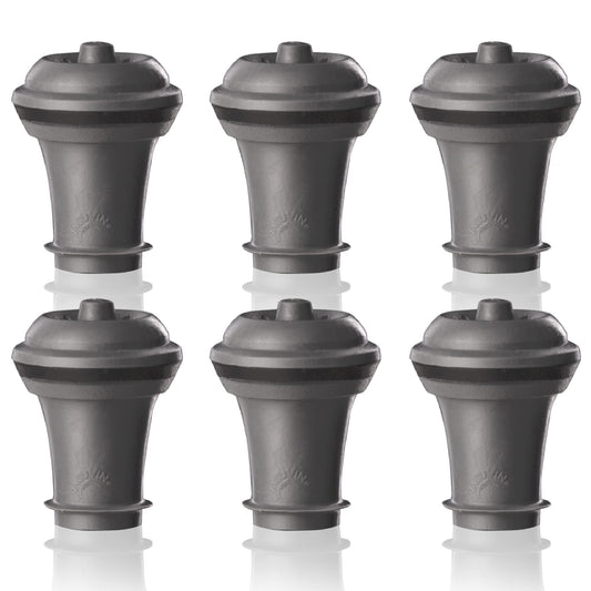 Vacu Vin Wine Saver Vacuum Stoppers – Set of 6 – Gray – Airtight Seal for Opened Bottles – Preserves Wine Freshness Up to 10 Days – Reusable & Dishwasher Safe – For Wine Saver Pump