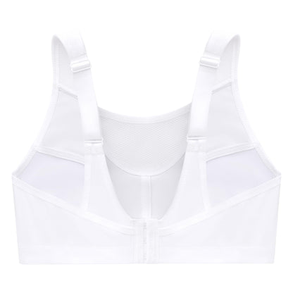 Full Figure Plus Size No-Bounce Camisole Sports Bra Wirefree #1066 White