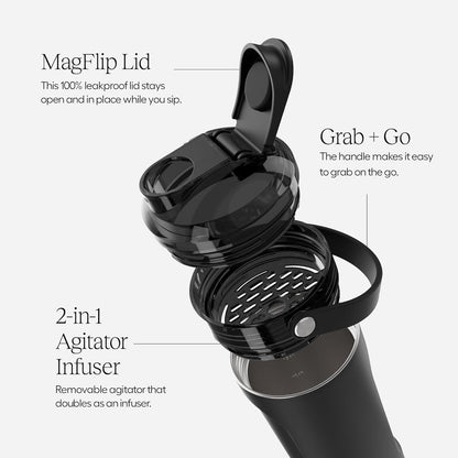 BrüMate MultiShaker Bottle | 100% Leakproof Insulated Stainless Steel Shaker Bottle | Protein Shaker Bottle, and Pre Workout Bottle for the Gym | 26oz (Rose Taupe)