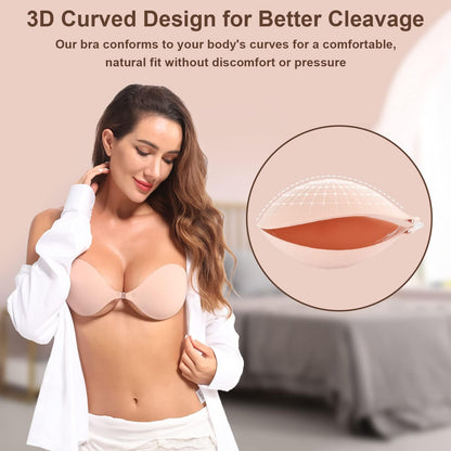 Awant Strapless Sticky Bra (US, Cup Band, B, Beige)