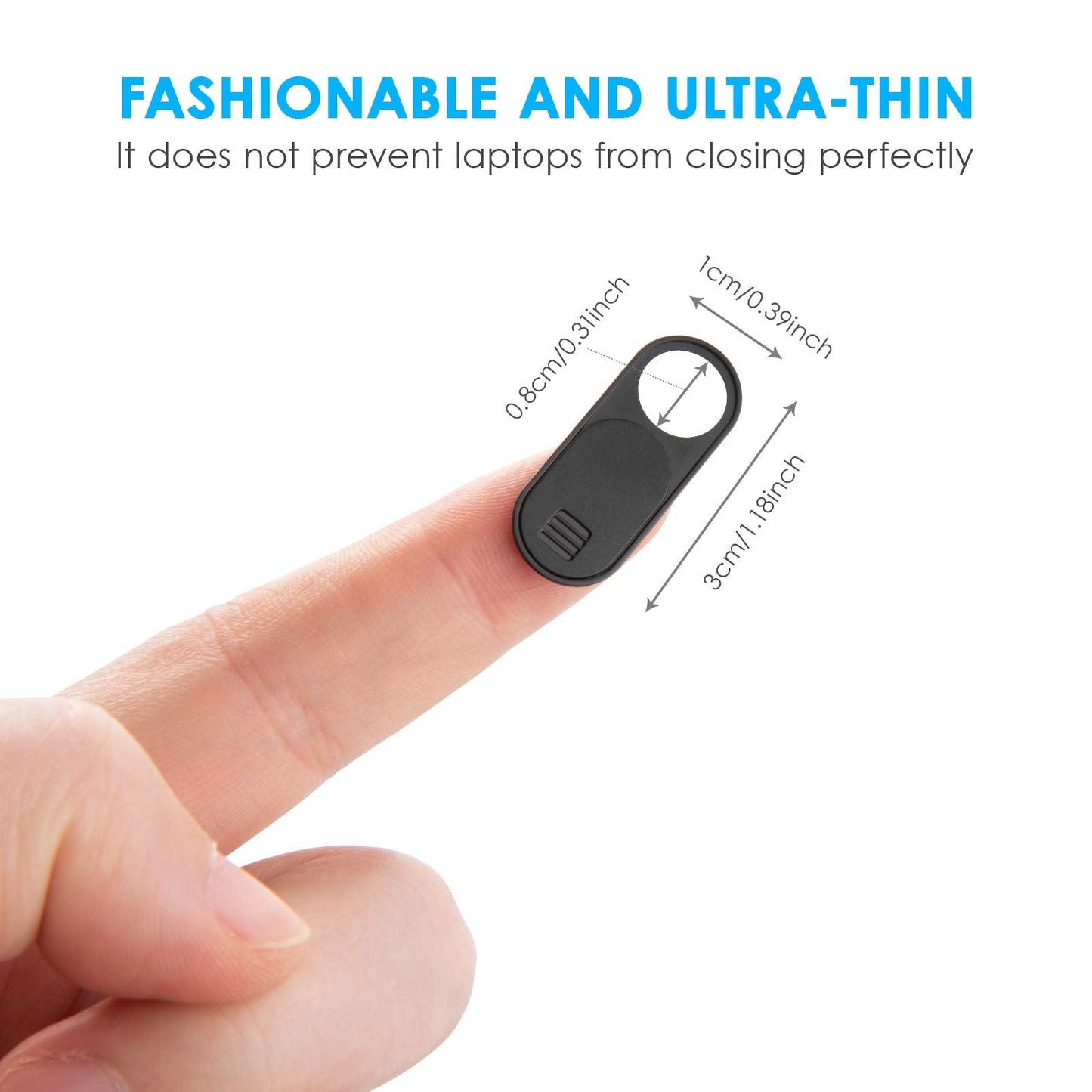 Webcam Cover Slide, 0.028-Inch Ultra-Thin Camera Blocker for MacBook, iMac, Laptop PC, Desktop, iPad, iPhone, Smartphone, Web Cam Privacy Cover Protect Visual Privacy&Security (Black/White/Red-3 Pack)