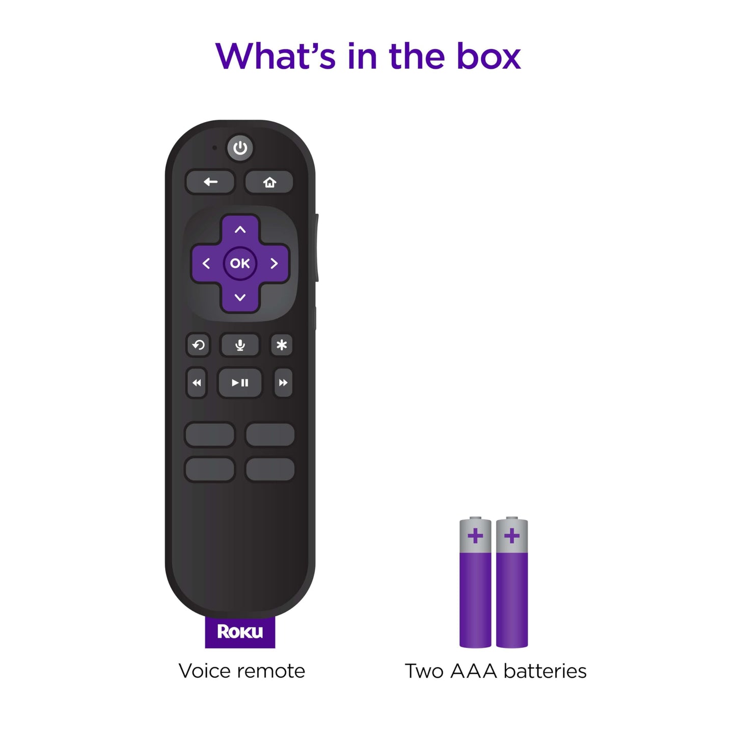Roku Voice Remote | Replacement TV Remote Control with Voice Control, Simple Setup, & Pre-Set App Shortcuts - Compatible with Roku TV, Players, & Audio Devices