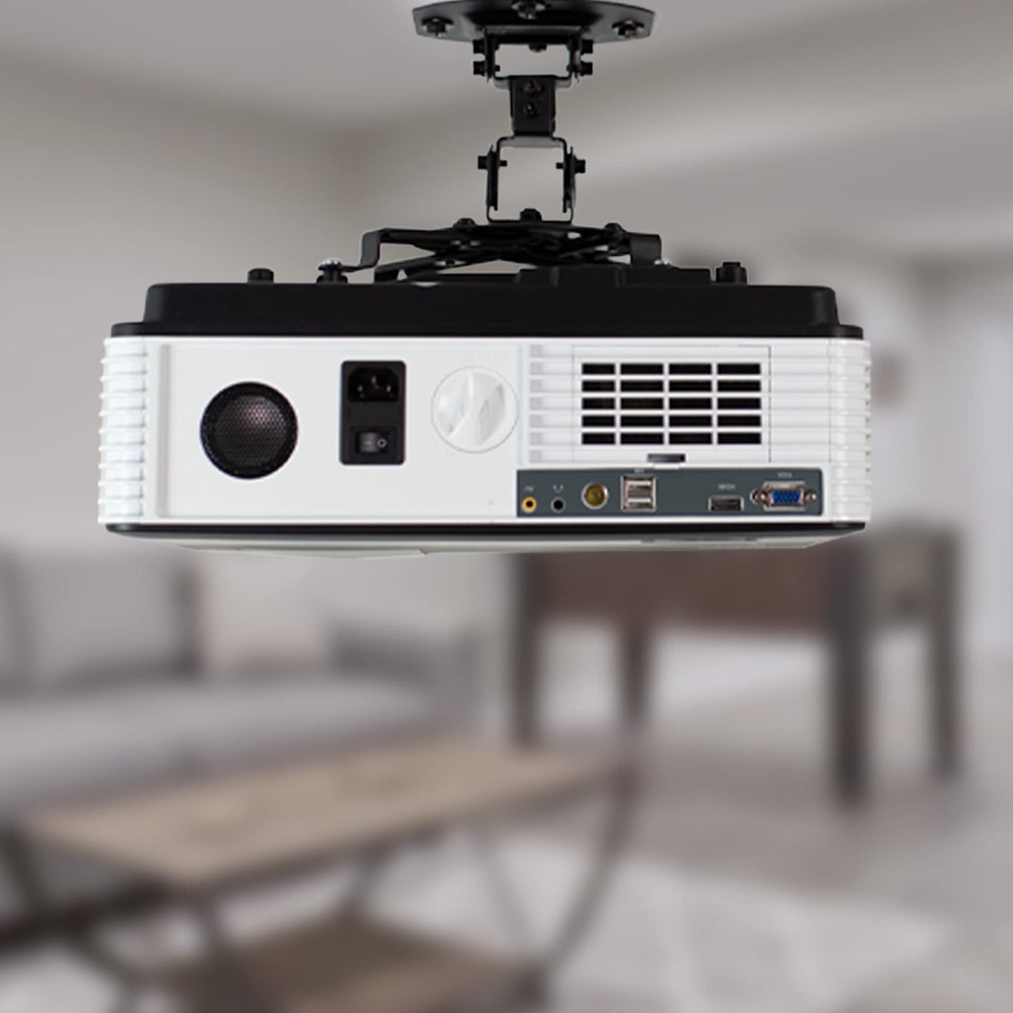 VIVO Universal Adjustable Ceiling Projector Mount for Regular and Mini Projectors, Projection Mount with Extending Arms, Black, MOUNT-VP01B