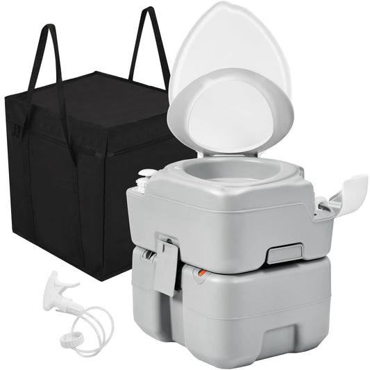 YITAHOME Portable Toilet Camping Porta Potty with Diagonal Enlargerd Bowl, Hand Sprayer, 5.28 Gal Leak-Proof Outdoor Toilet with Level Indicator, Carry Bag for Adults, RV Travel, Boat and Trips