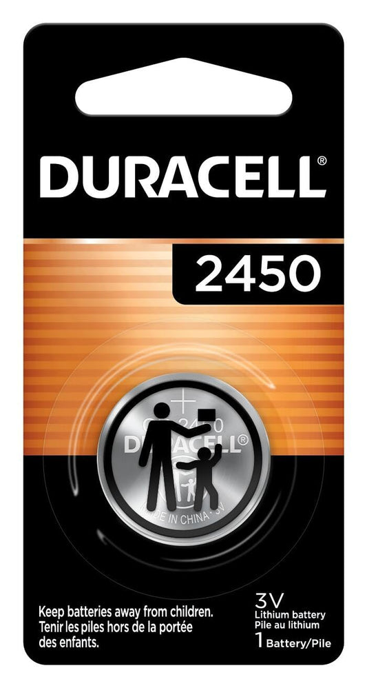 Duracell CR2450 Lithium Battery, 1 Count (Pack of 1), Coin Battery for Key Fob, Car Remote, Watch, and Other Devices, CR2450 Lithium 3 Volt (3V) Cell