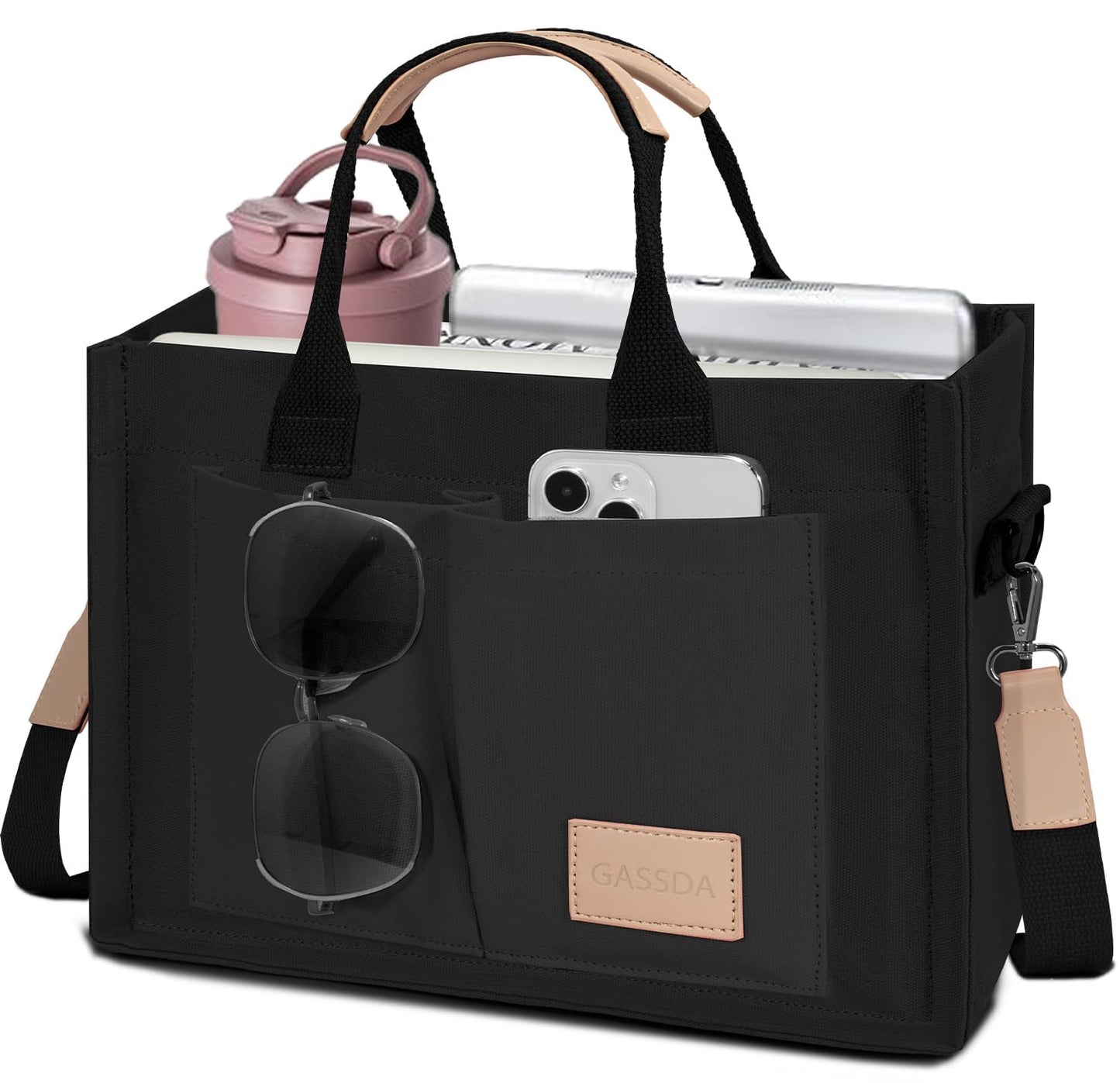 Tote Bags for Women Canvas Tote Purse Crossbody Bags with Pockets Top Handle Shoulder Handbags Satchel Bags for Women