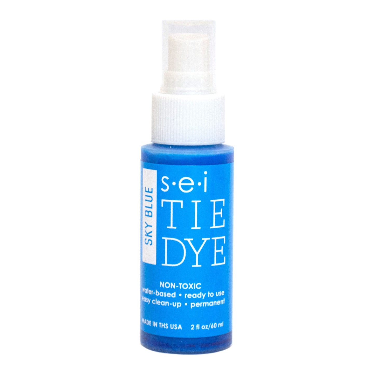 S.E.I. Sky Blue Tie Dye Spray Bottle: 2oz. Non Toxic Fabric Dye Spray, DIY Permanent Clothing Dye, One Step, Ready to Use Tie Dye Supplies