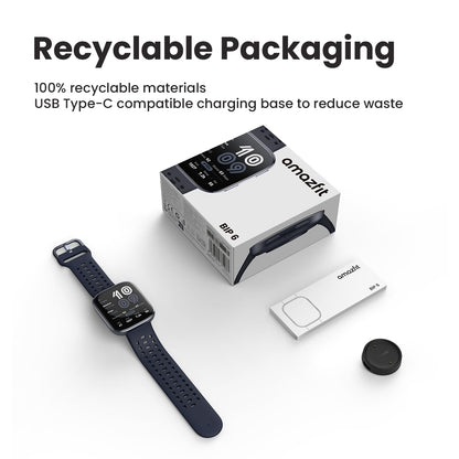 Amazfit Bip 6 Smart Watch 46mm, 14 Day Battery, 1.97" AMOLED Display, GPS & Free Maps, AI, Bluetooth Call & Text, Health, Fitness & Sleep Tracker, 140+ Workout Modes, 5 ATM Water-Resistance, Black