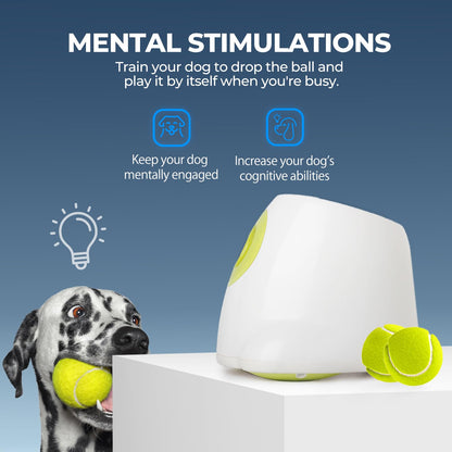 ALL FOR PAWS Automatic Dog Ball Launcher for Medium to Large Dogs, Interactive Tennis Ball Thrower, Rechargeable Dog Toy Mental Stimulation Training Game for Energetic Dogs