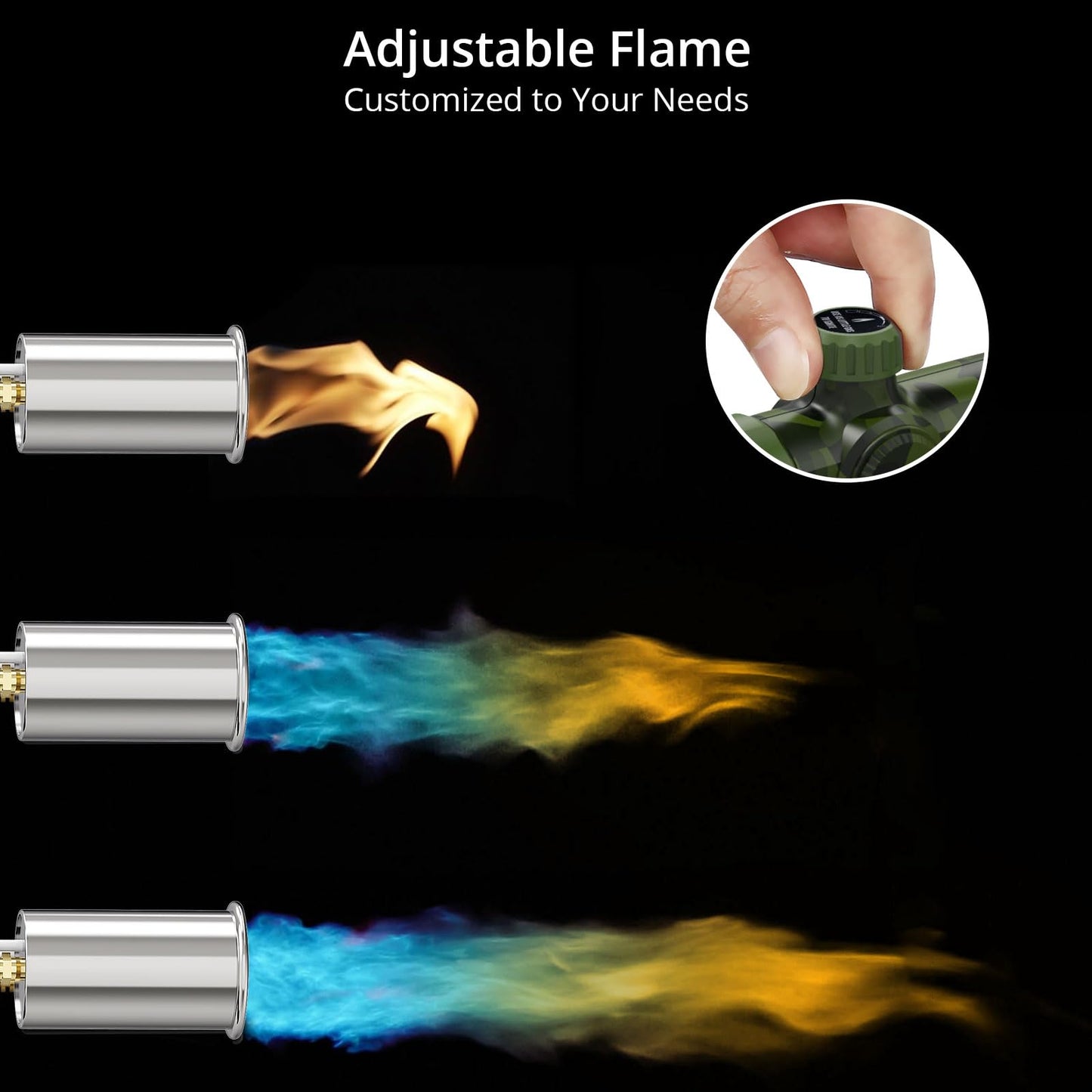 Sondiko Powerful Propane Torch L8010, Sous Vide, Campfire Starter, Adjustable Gas Welding Kit for Searing Steak, BBQ, Gas Welding(Camouflage) Propane Tank Not Included