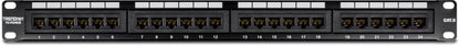TRENDnet 24-Port Cat6 Unshielded Patch Panel, Wallmount or Rackmount, Compatible with Cat3,4,5,5e,6 Cabling, for Ethernet, Fast Ethernet, Gigabit Applications, Black, TC-P24C6 (Pack of 1)