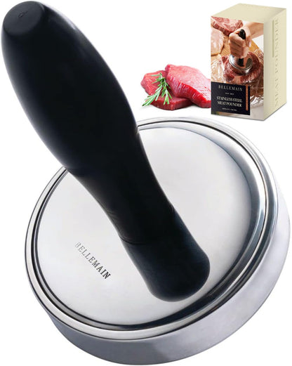 Bellemain Meat Pounder Flattener, Easy-Grip Meat Tenderizer, Stainless Steel Meat Mallet for Cooking, Meat Hammer, Chicken Tenderizer, Meat Smasher Utensil, Kitchen Mallet, Meat Masher Tool