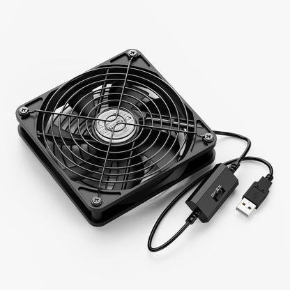 ELUTENG 120mm Fan With 3 Speed 5V USB Powered Case Fan 1500PRM Gaming PC Portable Cooling Suitable for Tablet TV Receiver Router DVR Play Station Xbox Computer and More