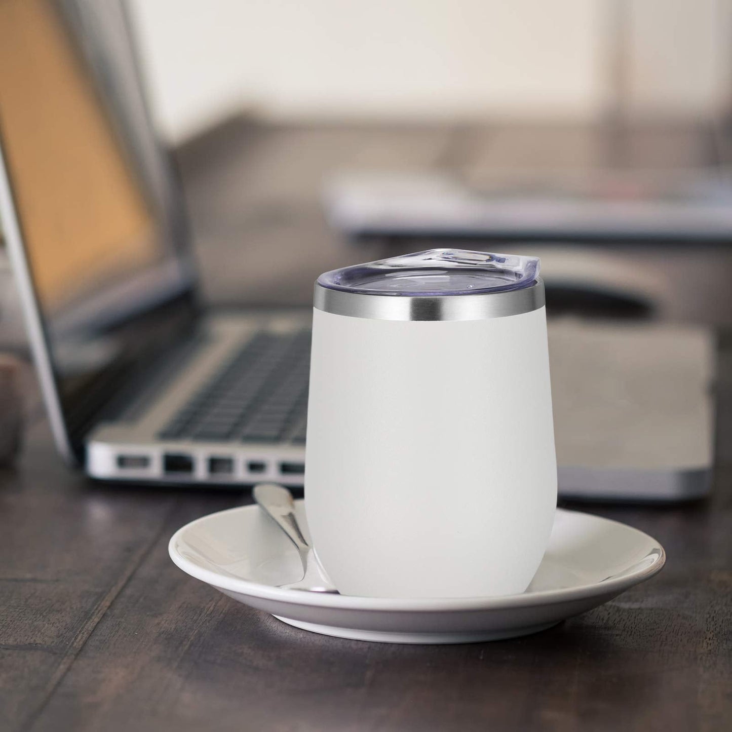 VEGOND Wine Tumblers Bulk 12 Pack, 12oz Stainless Steel Stemless Wine Glass with Lids and Straws, Double Wall Vacuum Insulated Tumbler Cup, Coffee Mug for Cold Hot Drinks