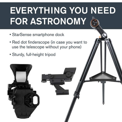 Celestron StarSense Explorer DX 130AZ App-Enabled Telescope – 130mm Newtonian Reflector with Smartphone Dock & StarSense App – iPhone & Android Compatible – Easy-to-Use for Beginners