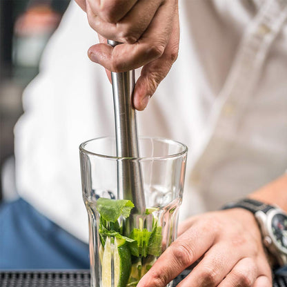 Food-Grad 304 Stainless Steel Cocktail Muddler and Mixing Spoon Home Bar Tool Set -Dishwasher Safe - Create Delicious Mojitos and Other Fruit Based Drinks (8 inch)