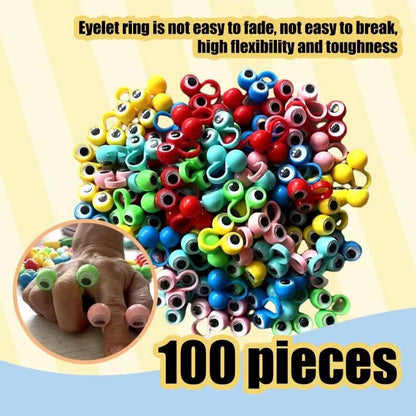 100 PCS Eye Finger Puppets Toys Set, Wiggly Eyeball Finger Puppet Eye On Rings for Kids, Party Favors for Boys Girls