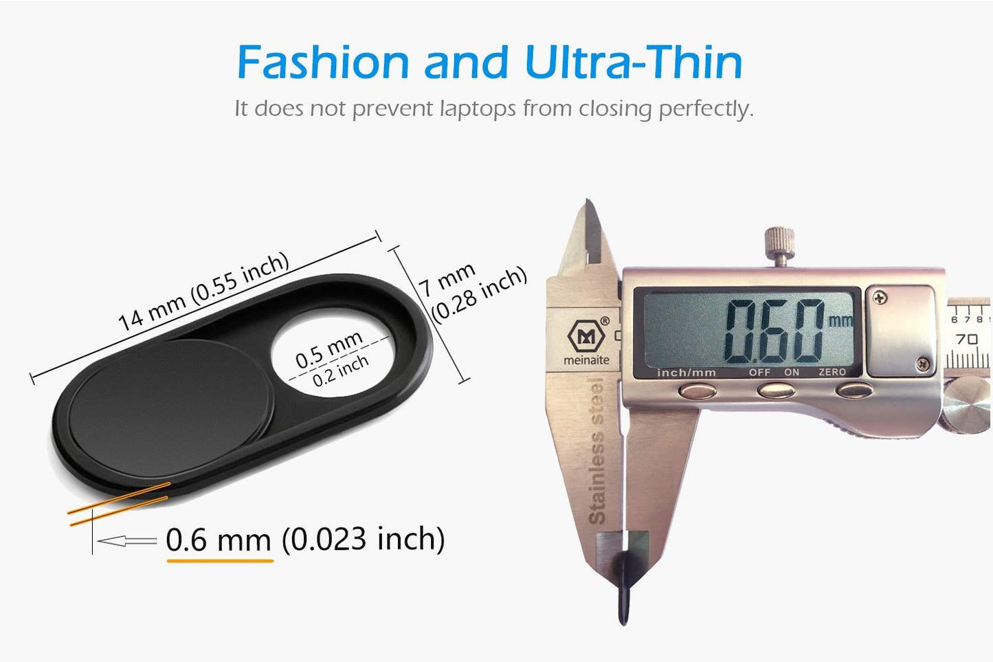 CloudValley Camera Cover Slide, 0.023Inch Ultra-Thin Black&White, Web Webcam Cover for MacBook air, Laptop, iMac, Desktop, PC, MacBook Pro, iPad, iPhone 8/7/6, Privacy Protection [2 Packs]