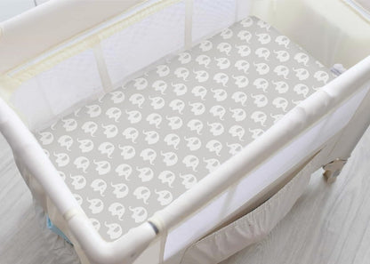 100% Organic Cotton Fitted Sheets for Graco Pack n Play, Babyletto, Pamo Babe, Hiccapop, Dream on Me, Evenflo, Baby Trend, Hygge Hush Portable/Mini Crib/Playards, Beka Bedside Bassinet 2 Pk