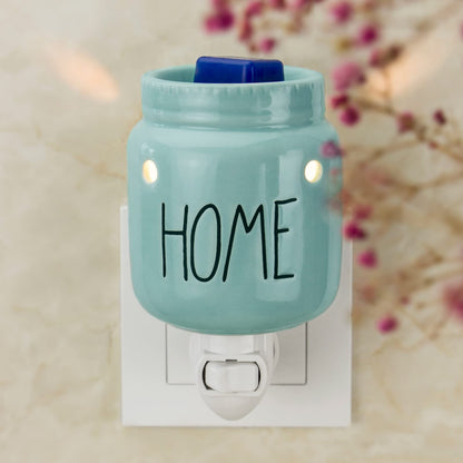 STAR MOON Mason Jar Wax Melt Warmer for Rae Dunn Inspired Decor Candle Warmer Wax Warmer Plug in with One More Bulb Home Decor Wall Decor Blue (Home)
