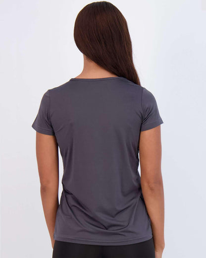 Real Essentials 5 Pack: Women's Short Sleeve T-Shirts Workout Tops Fitness Pilates Gym Activewear Athletic (Plus Available), Set 7, L, Pack of 5