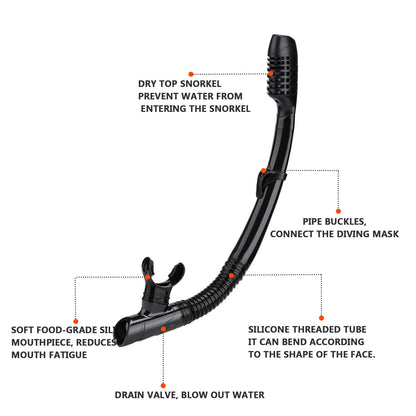 Snorkel mask Snorkeling Set for Adults and Youth, Diving mask and Full Dry Snorkel Swim Googles is Suitable for Snorkeling, Dive Scuba Diving, Swimming (Black)