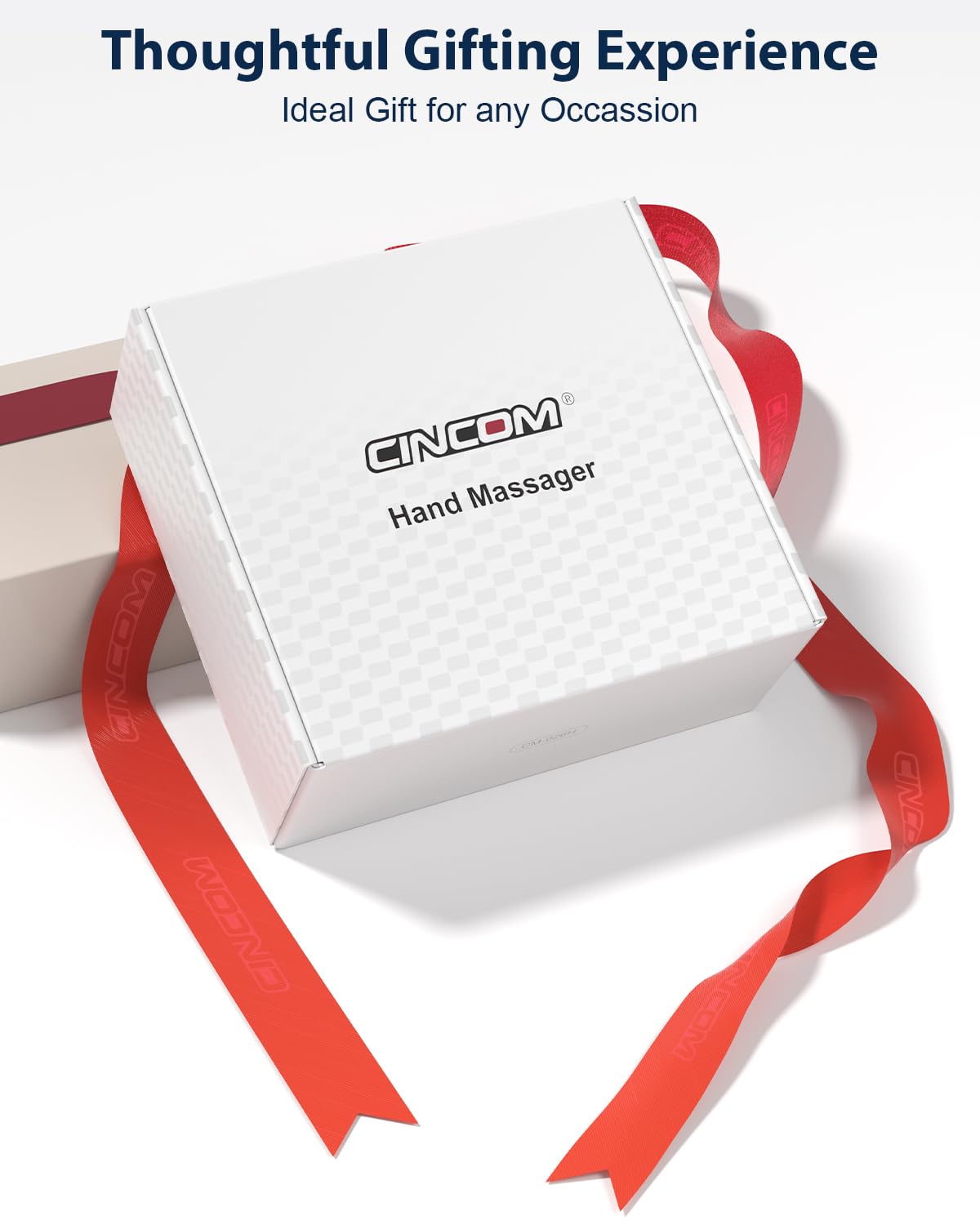 CINCOM Hand Massager - Cordless Hand Massager with Heat and Compression for Arthritis and Carpal Tunnel, Gifts for Women(White)